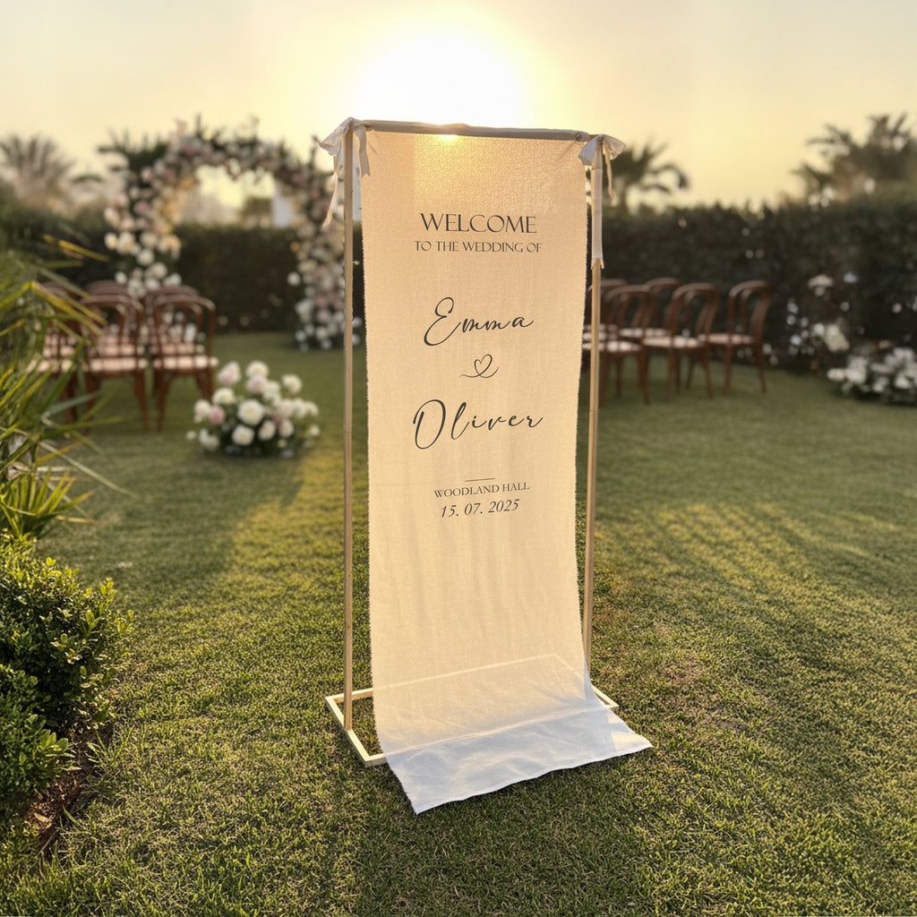 Kişiye Özel Kumaş Düğün Karşılama Panosu 3