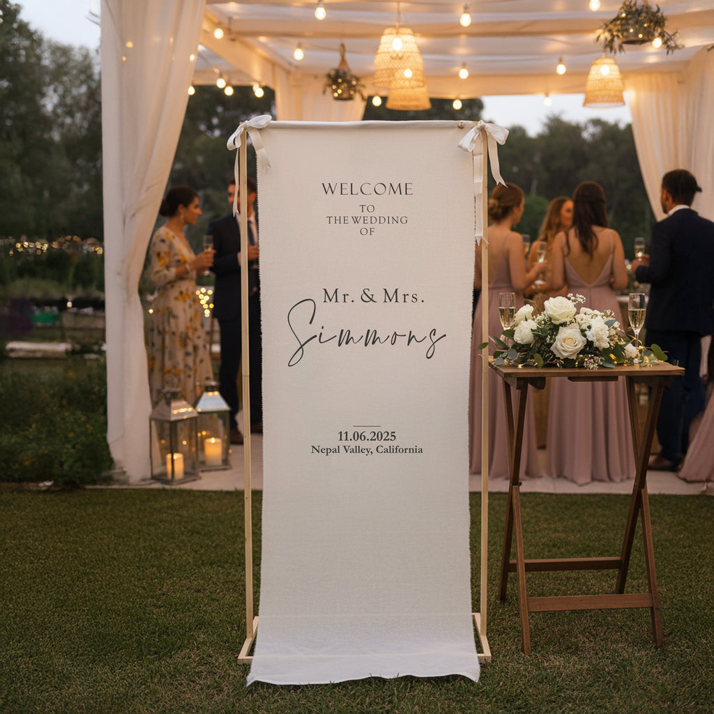 Kişiye Özel Kumaş Düğün Karşılama Panosu 3
