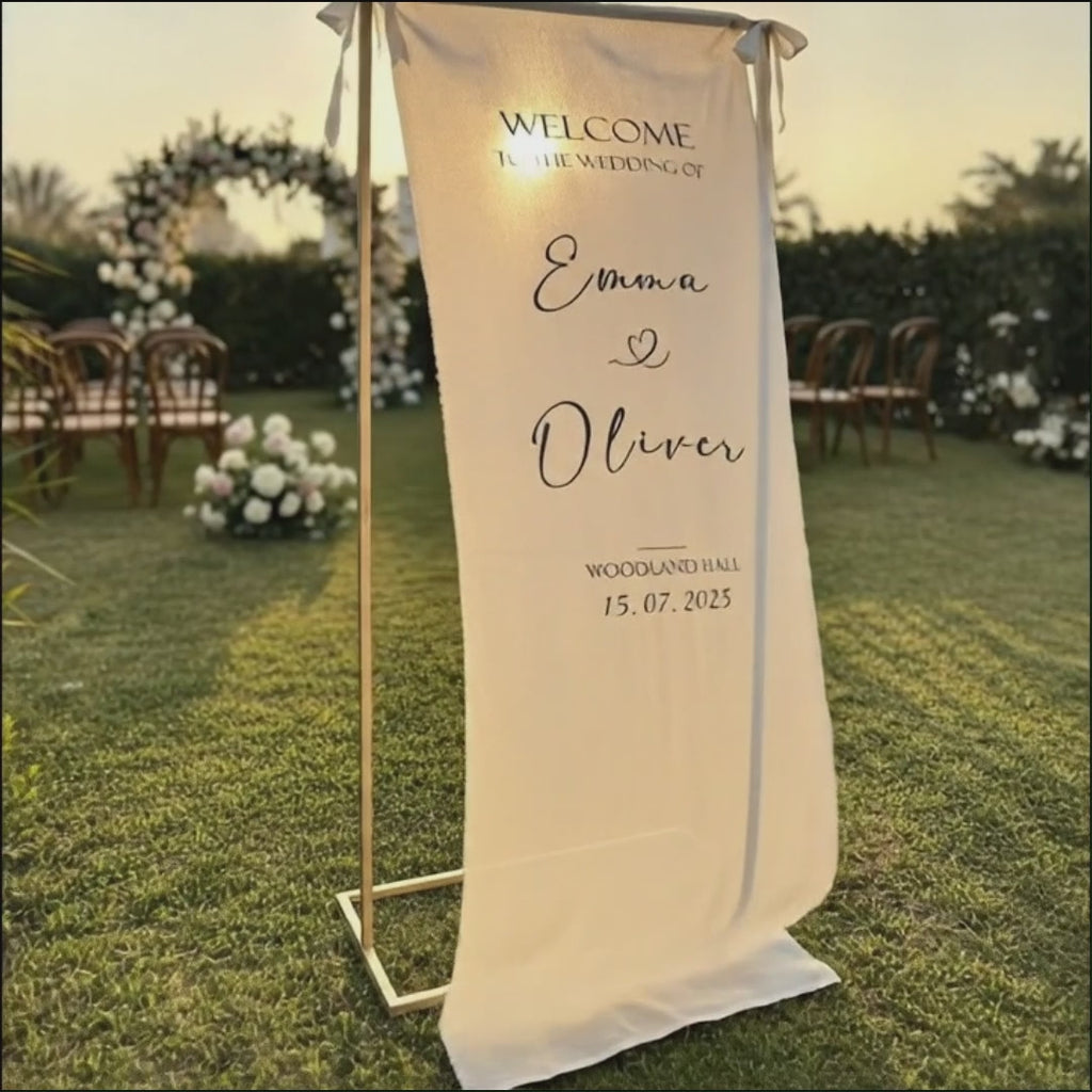 Kişiye Özel Kumaş Düğün Karşılama Panosu 3